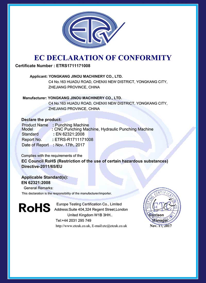 佛山RoHS Certificate